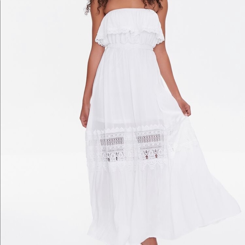 Lace-Trim Maxi Dress
